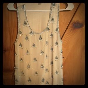 Cream sequin/beaded tank—Gorgeous!!